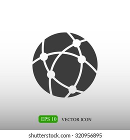 Global technology or social network vector icon