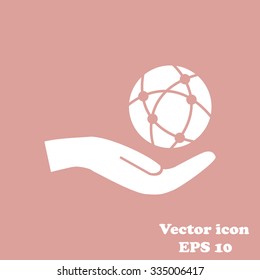 Global technology or social network vector icon