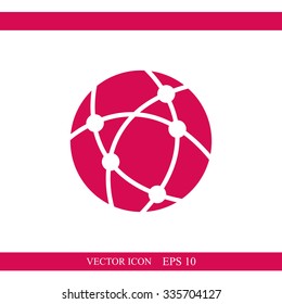 Global technology or social network vector icon