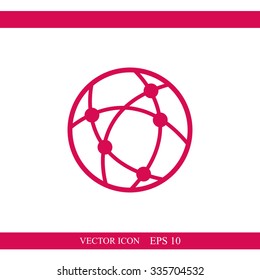 Global technology or social network vector icon