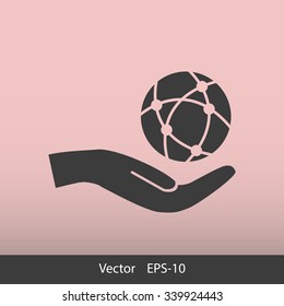 Global technology or social network vector icon