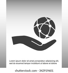 Global technology or social network vector icon