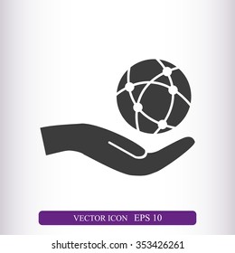 Global technology or social network vector icon