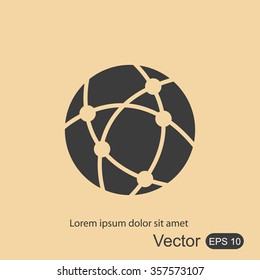 Global technology or social network vector icon