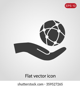 Global technology or social network vector icon