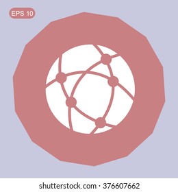 Global technology or social network vector icon