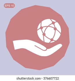 Global technology or social network vector icon