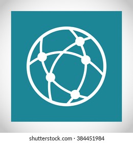 Global technology or social network vector icon