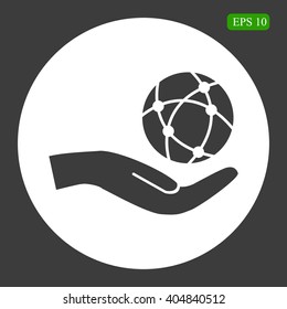 Global technology or social network vector icon