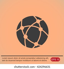 Global technology or social network vector icon
