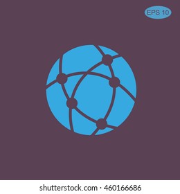 Global technology or social network vector icon