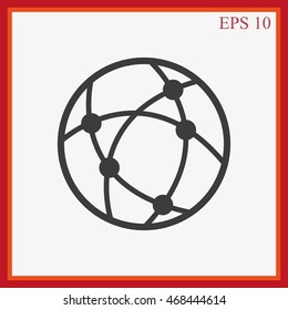 Global technology or social network vector icon
