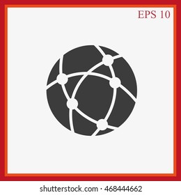 Global technology or social network vector icon