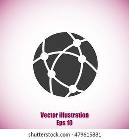 Global technology or social network vector icon