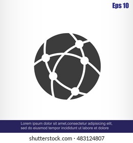 Global technology or social network vector icon