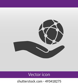 Global technology or social network vector icon