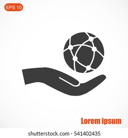 Global technology or social network vector icon