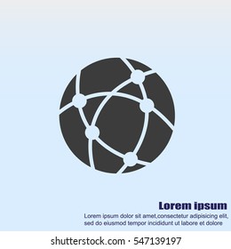 Global technology or social network vector icon