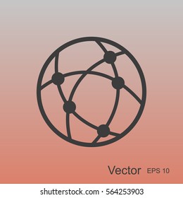Global technology or social network vector icon