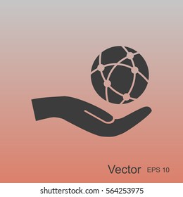 Global technology or social network vector icon