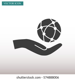 Global technology or social network vector icon