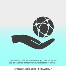 Global technology or social network vector icon