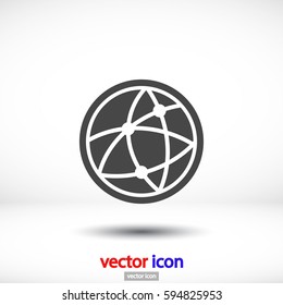 Global technology or social network  Vector icon 10 EPS