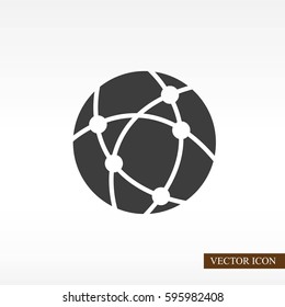 Global technology or social network vector icon