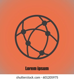 Global technology or social network vector icon