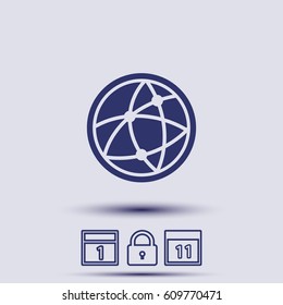 Global technology or social network  Vector icon 10 EPS