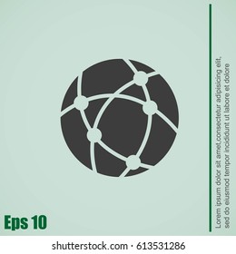 Global technology or social network vector icon