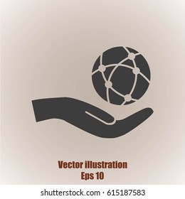 Global technology or social network vector icon