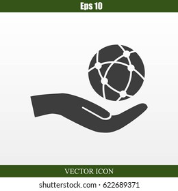 Global technology or social network vector icon