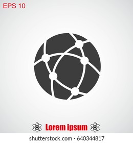 Global technology or social network vector icon