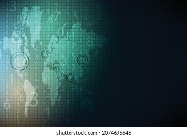 Global technology world data communication vector background