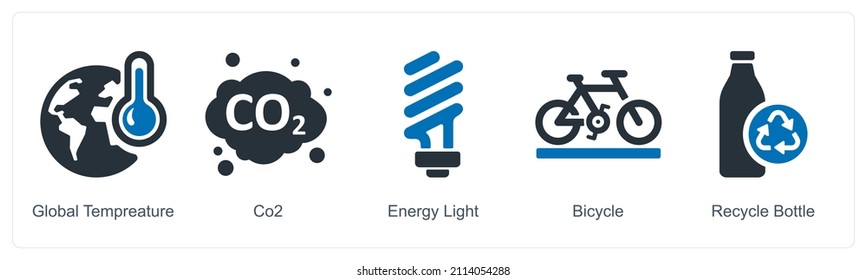 Global Temperature And Co2 Icon Concept