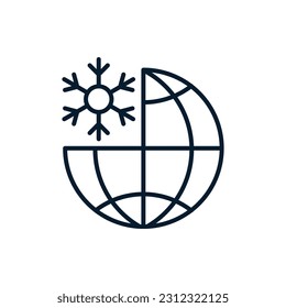 Global temperature drop. Vector icon isolated on white background.