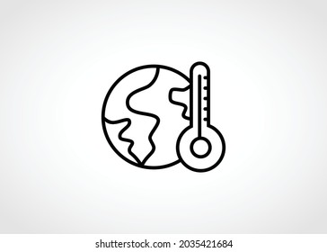 Global Temperature Icon. Global Warming