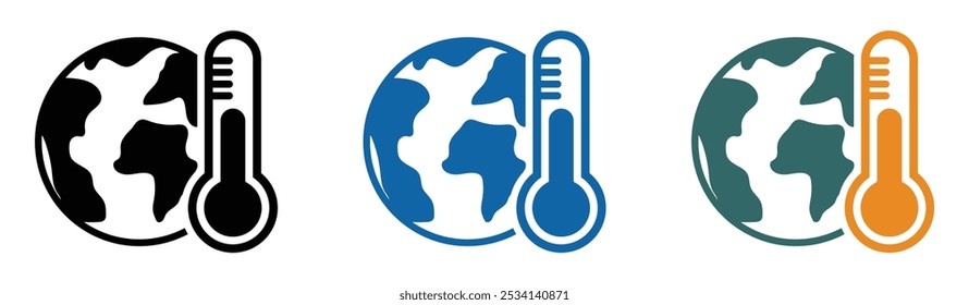 Sinais de vetor de temperatura global definidos