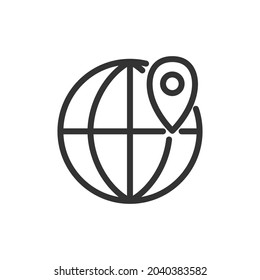 Global thin line icon. Symbol in trendy outline style. Premium design for web and apps. Perfect for UI. 