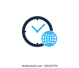 Global Time Icon Logo Design Element