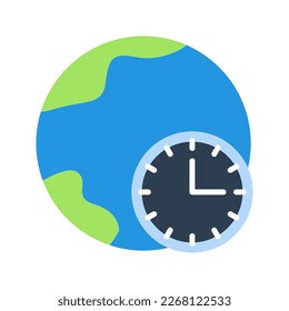 Icono de tiempo global. inicio de sesión para concepto móvil y diseño web. ilustración vectorial