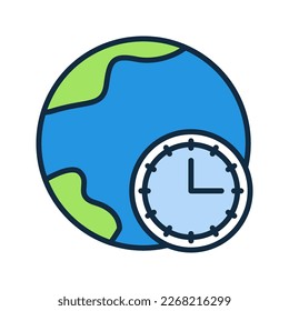 Global time icon. sign for mobile concept and web design. vector illustration