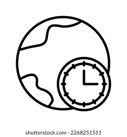 Global time icon. sign for mobile concept and web design. vector illustration
