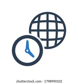 global time icon vector symbol