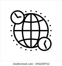 Icono de tiempo global, Icono mundial de imágenes de arte vectorial
