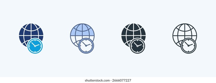 Globale Zeit - Sammlung von Symbolen für mehrere Stile