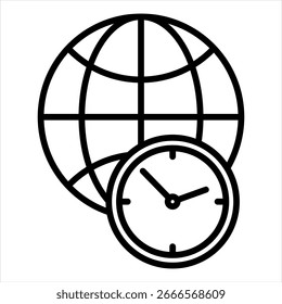 Vektorgrafik des Gliederungssymbols für globale Zeit