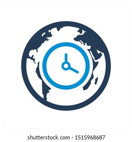Global Time Zone Icon Concept