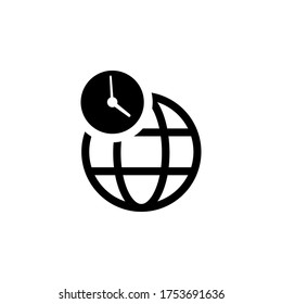 Global timezone icon vector illustration. Premium quality flat icon in trendy style.